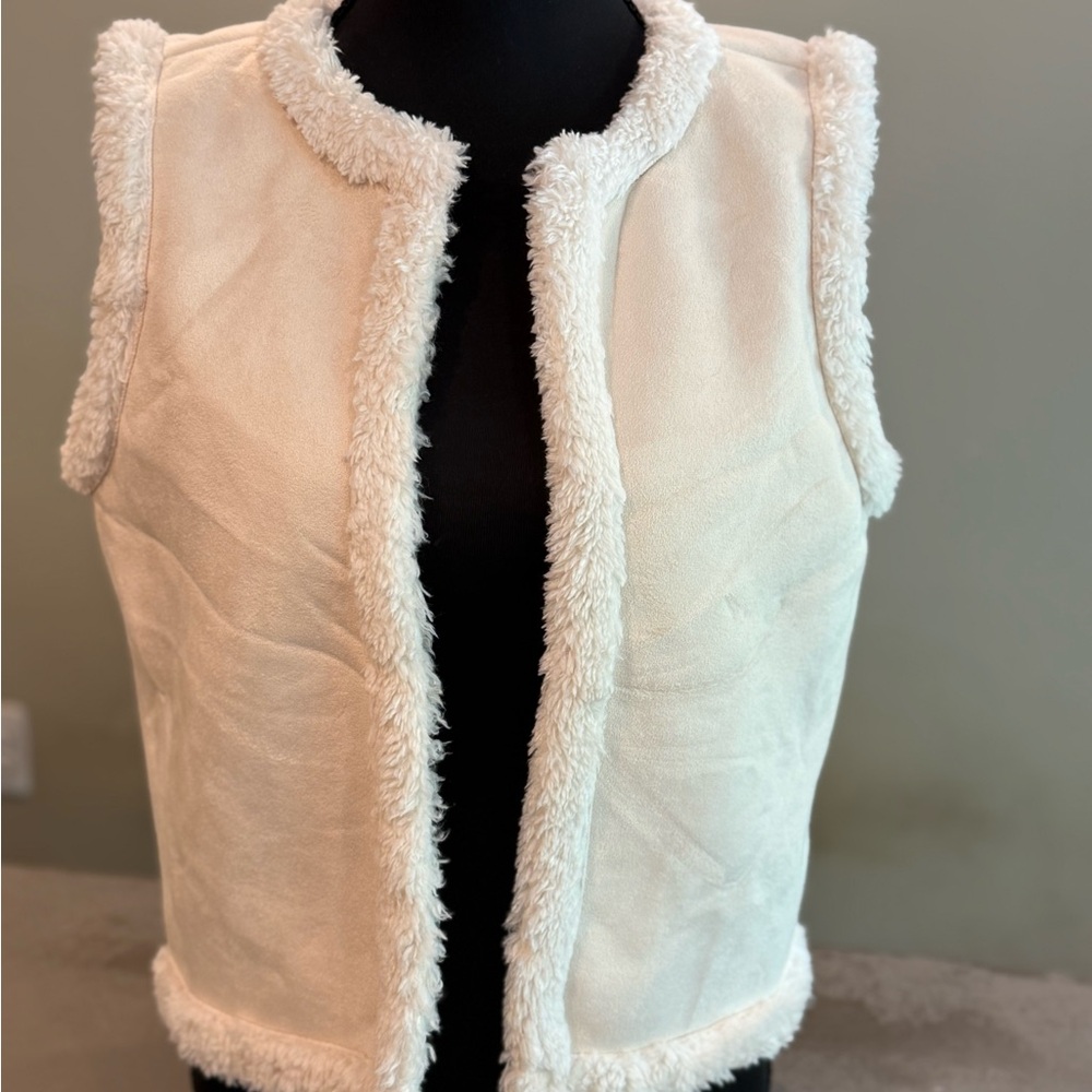 Lauren Ralph Lauren Off-White Fleece Vest
